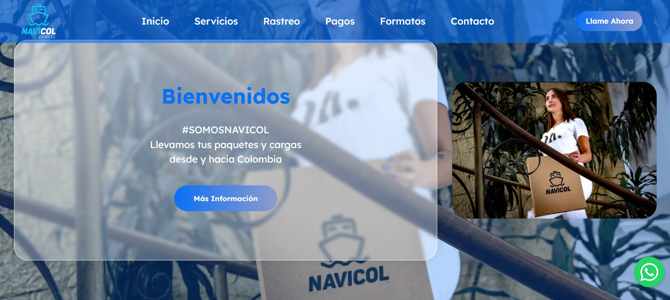 Sitio web Navicol Express - logística internacional desarrollado por Cabal