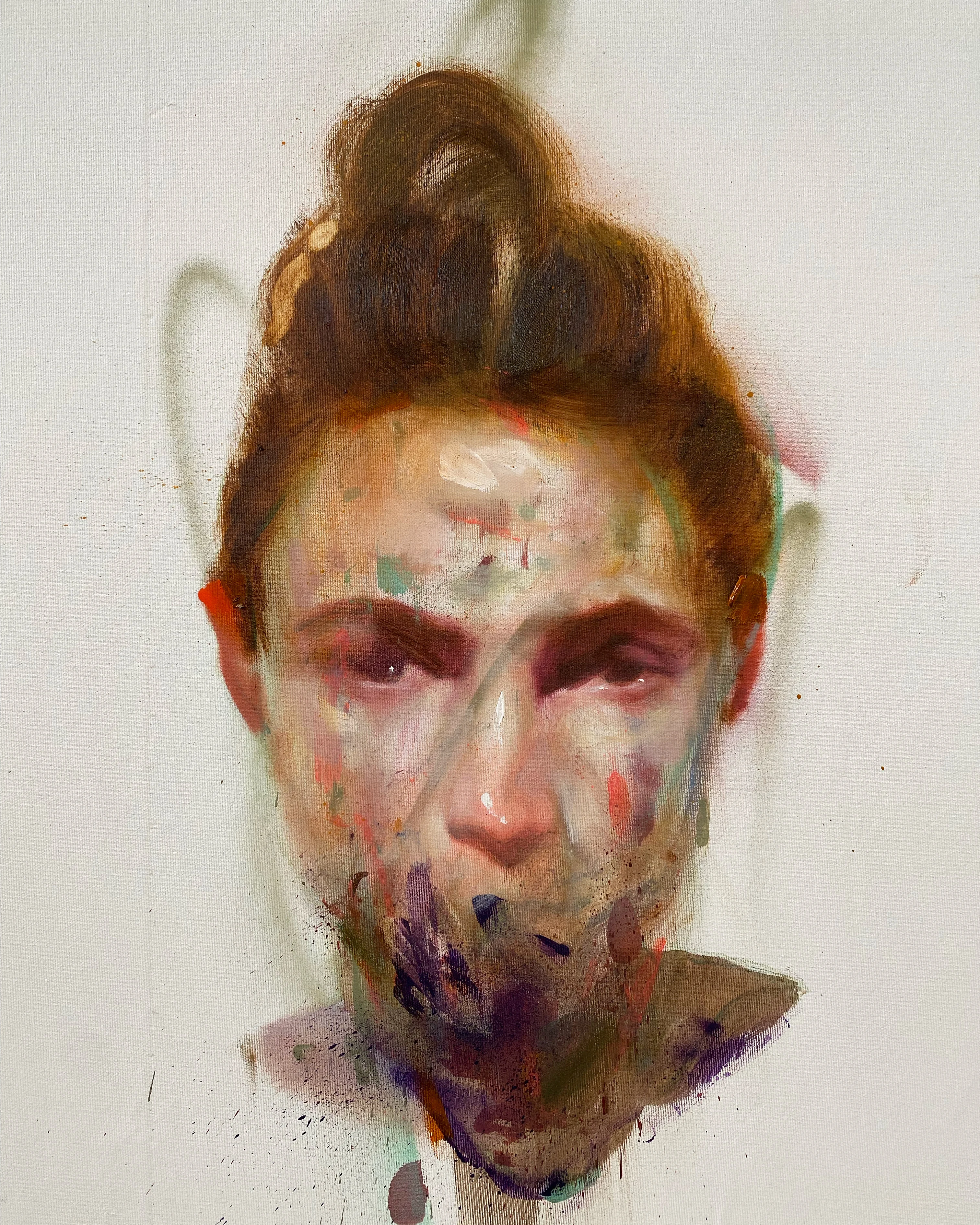 Nikolas Antoniou — Abstracted head in scarlet