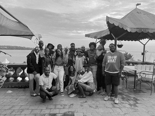 The ADWrap team gathered together outdoors for a group portrait