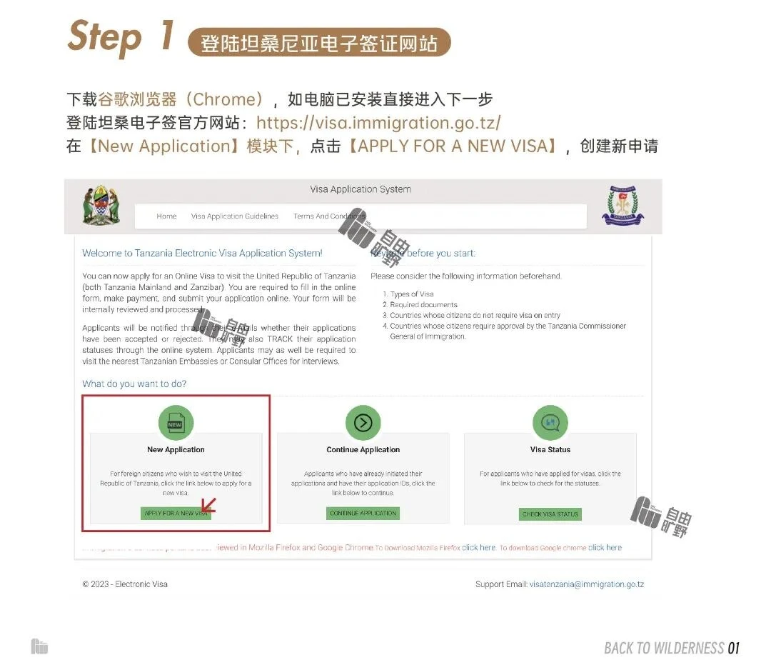 坦桑尼亚电子签证申请网站第一步