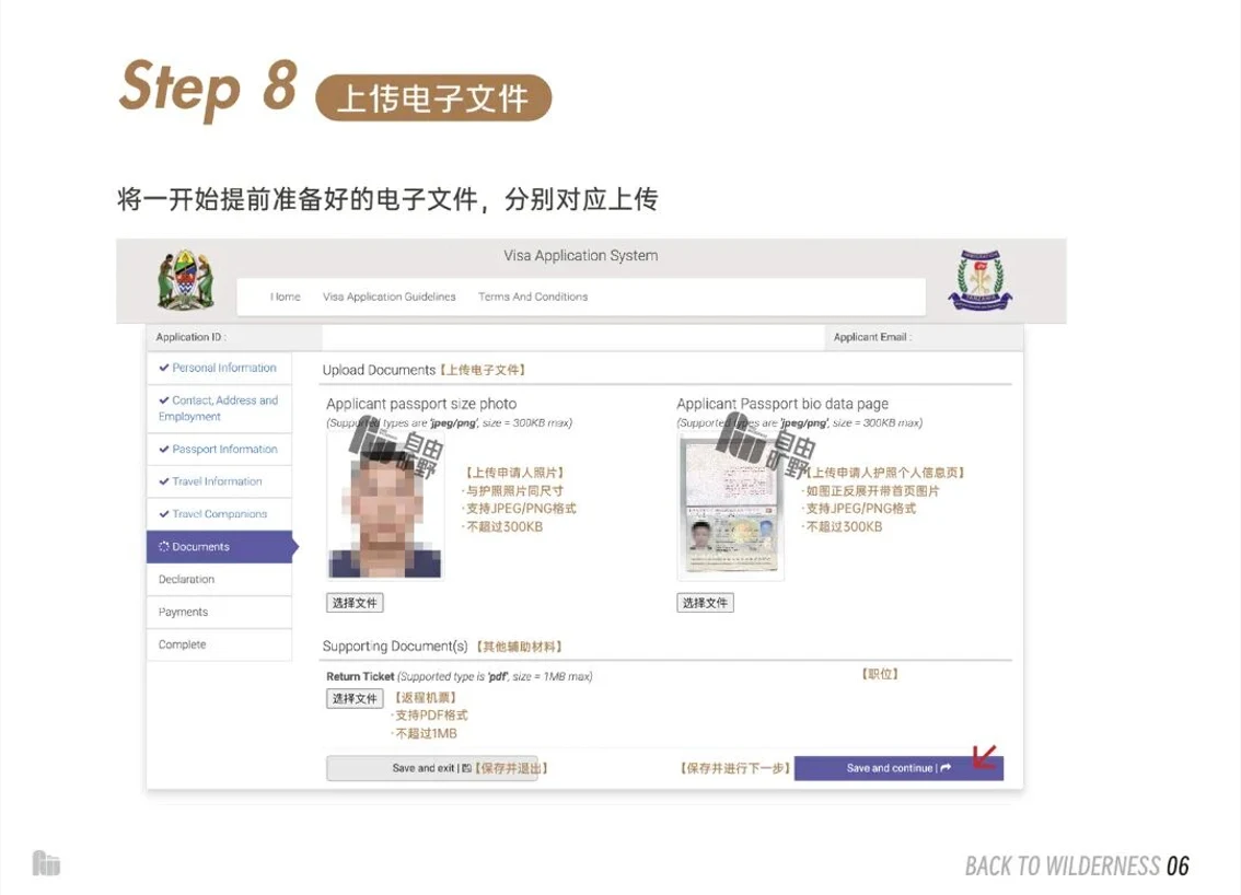 坦桑尼亚电子签证上传电子文件第八步