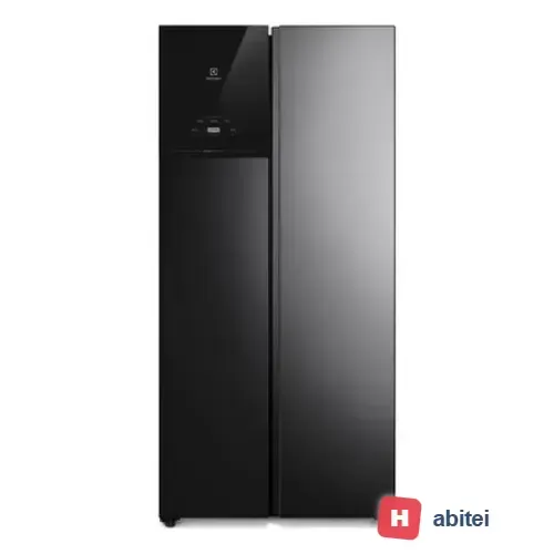 Geladeira Electrolux 431l Bivolt Sidebyside Black Inox Es40b Black