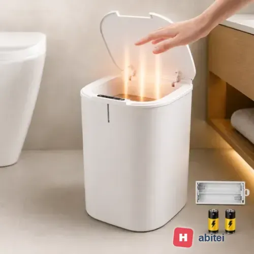Lixeira Inteligente 16l Sensor Automático Tampa Touch Casa Cinza