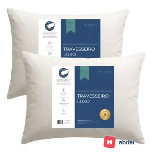 Kit 2 Travesseiro Antialérgico Regulável Lavável Fibra 50x70 Branco