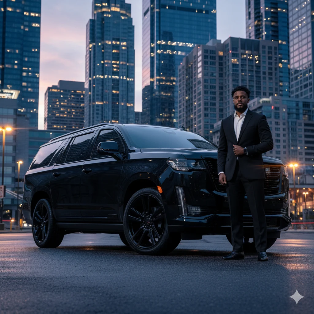Garvey Presley III with Escalade