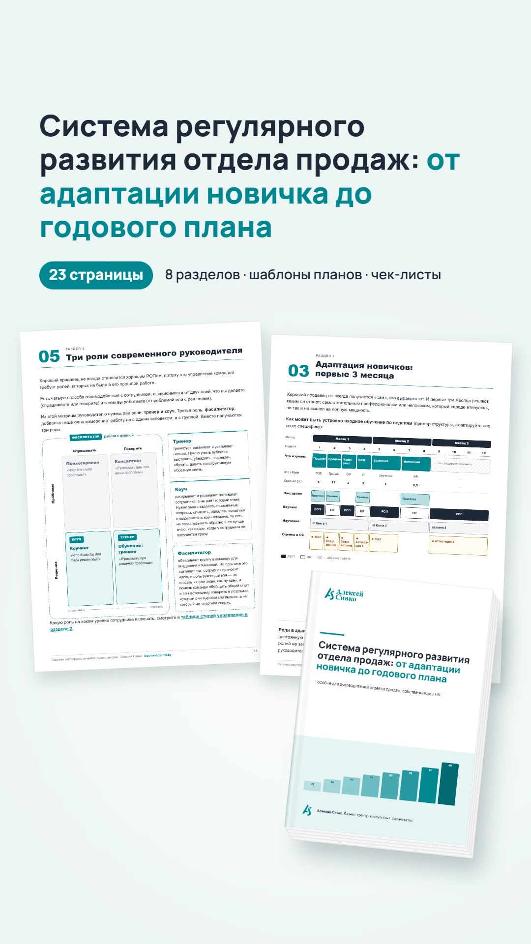Обложка пособия «Система развития отдела продаж», 23 страницы
