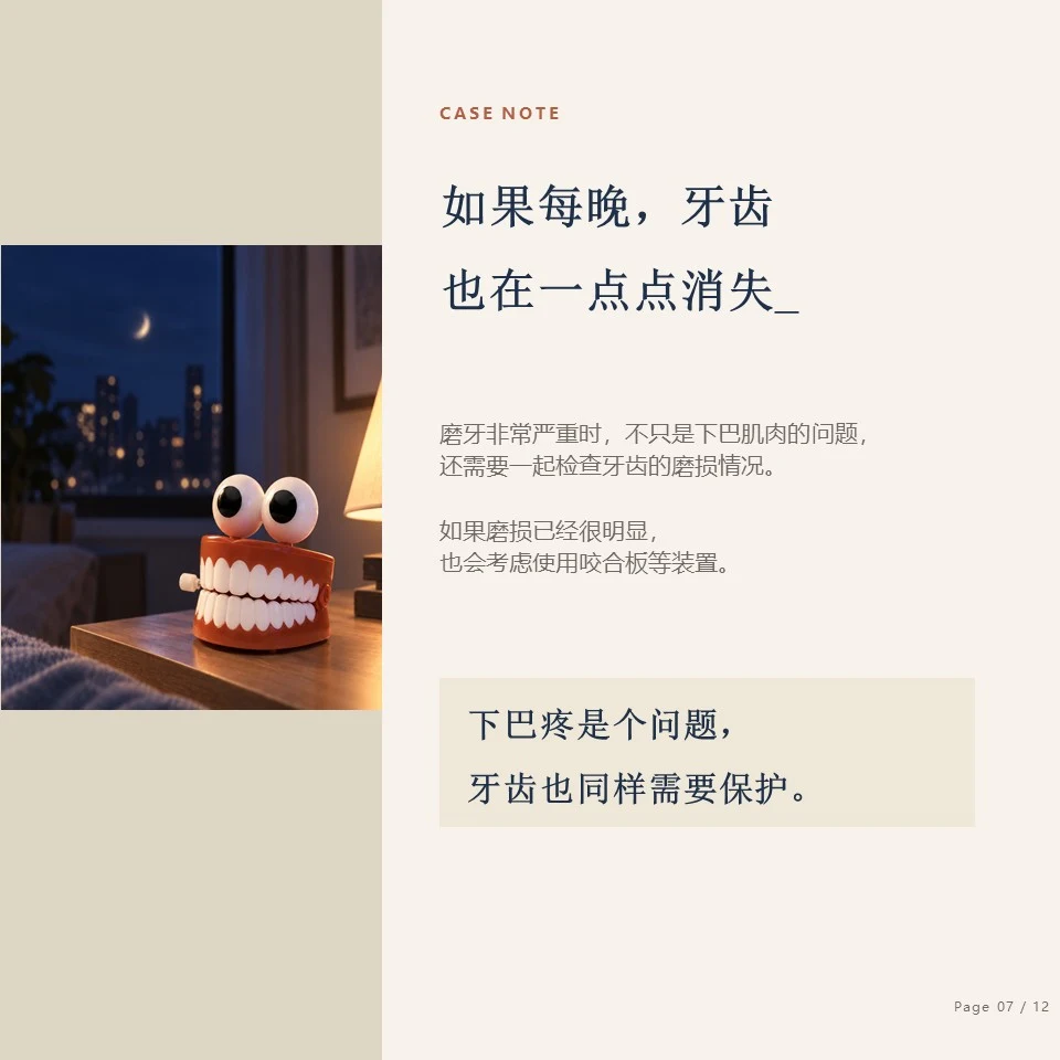 钟路磨牙肉毒素 - 牙齿磨损与咬合板 钟路磨牙肉毒素 - 病例笔记,牙齿磨损与咬合板