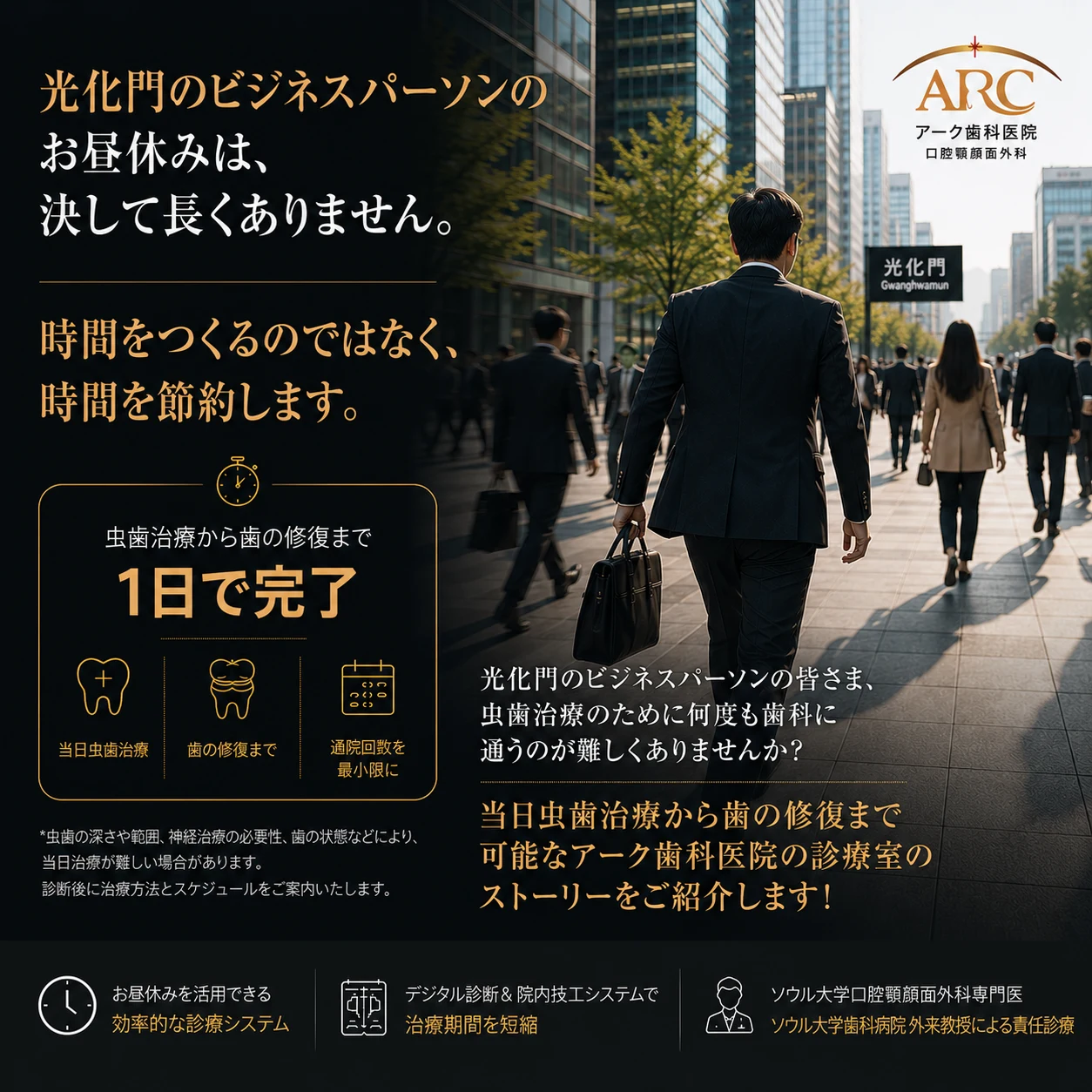 会社員の虫歯治療は昼休みで終わる?当日虫歯治療から歯の修復までできるARC歯科の診療室の話