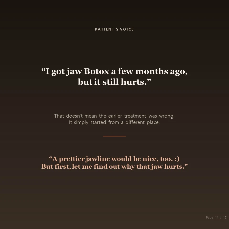 Jongno jaw botox - Patient's Voice, I got jaw botox a few months ago but it still hurts Jongno jaw botox - Patient's Voice, I got jaw botox a few months ago but it still hurts