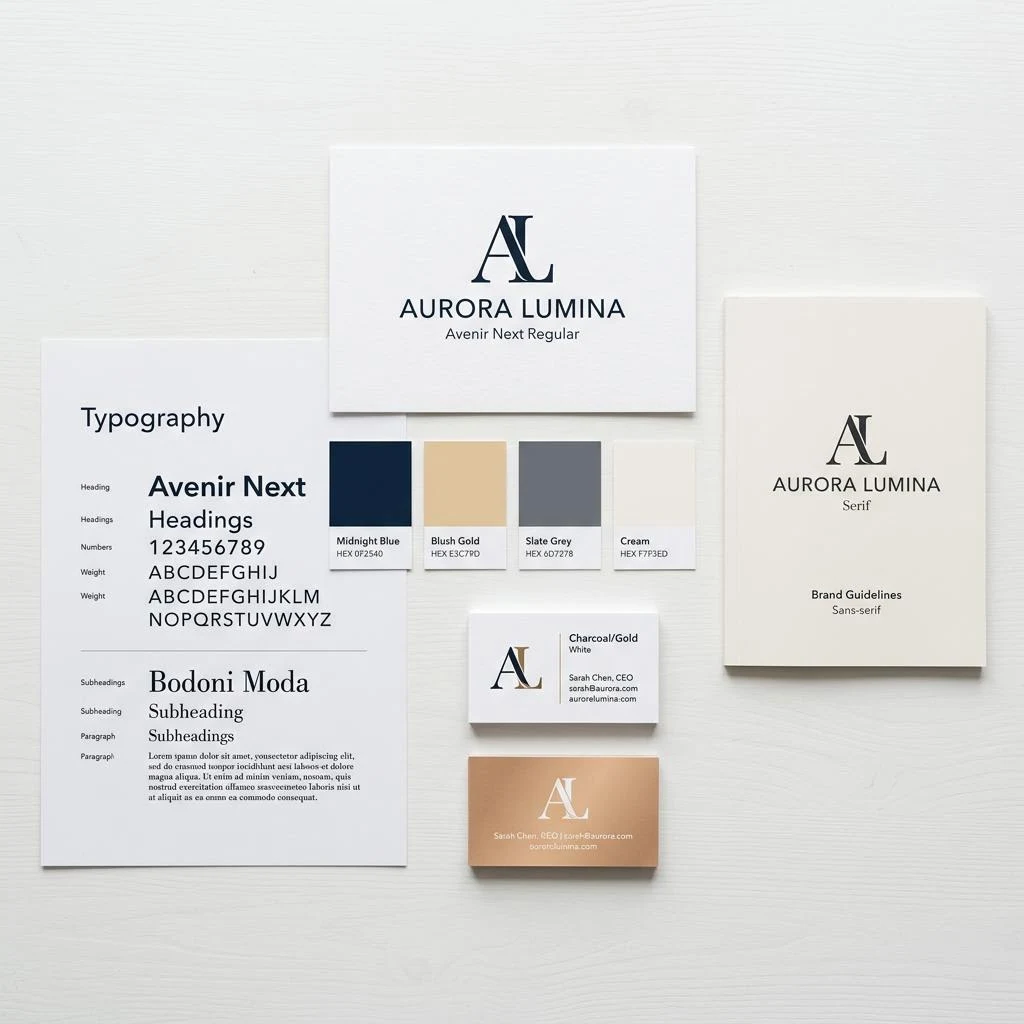 Brand identity design materials