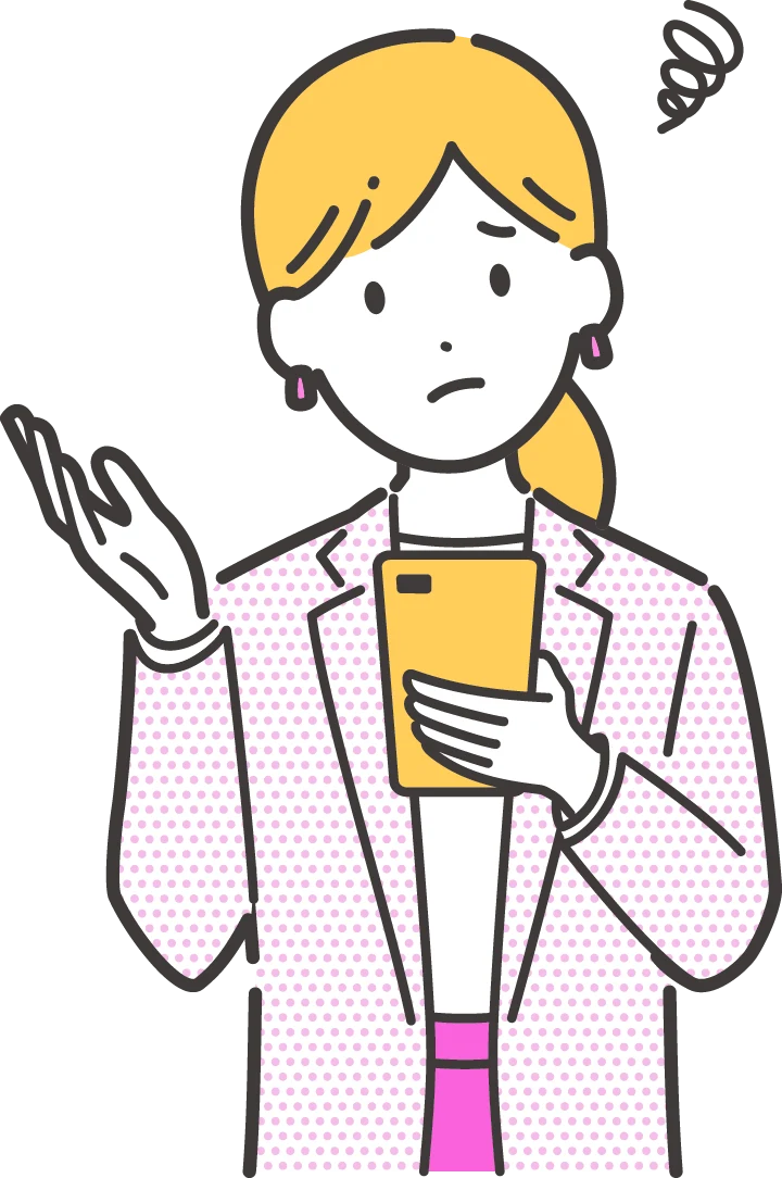 SNS運用に悩む若い女性のイラスト