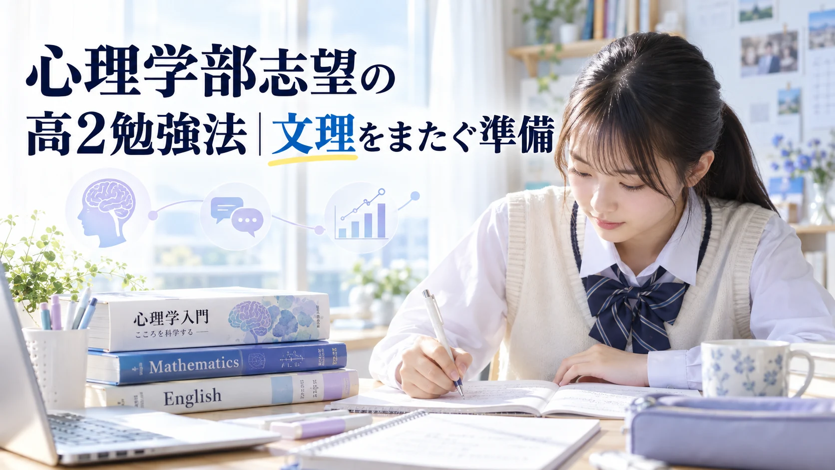 心理学部志望の高2勉強法|文理をまたぐ準備