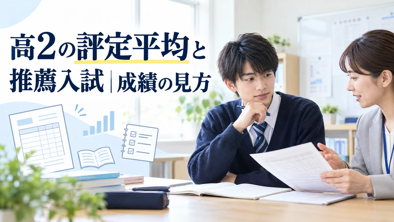 高2の評定平均と推薦入試|成績の見方
