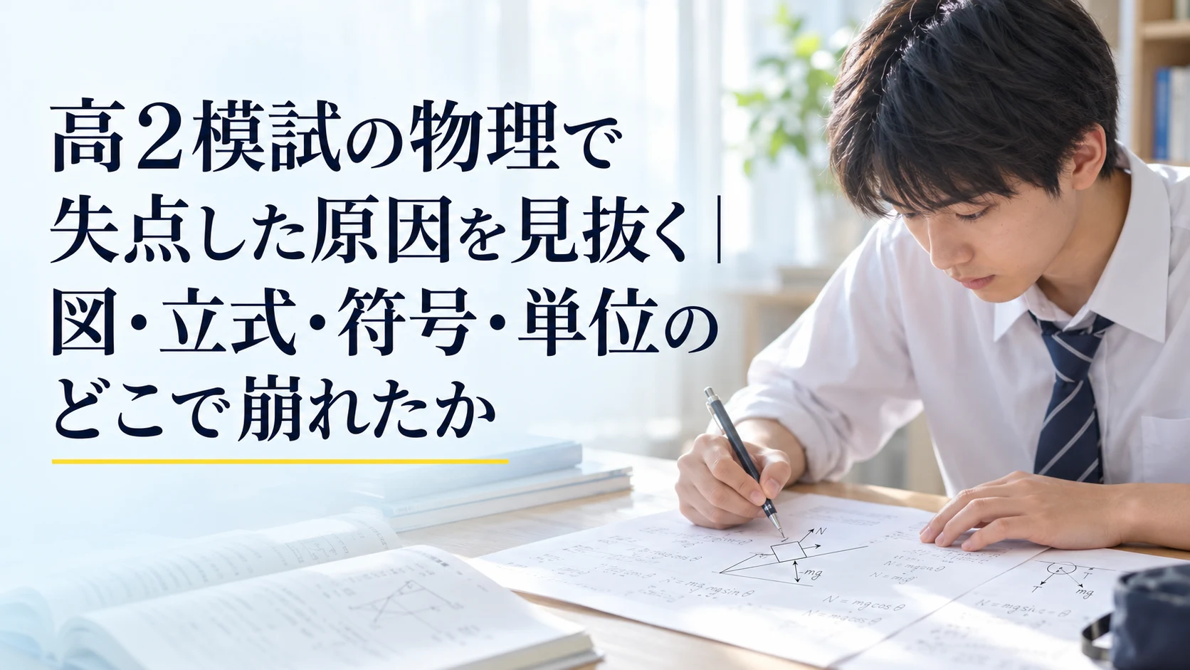 高2模試の物理で失点した原因を見抜く|図・立式・符号・単位のどこで崩れたか