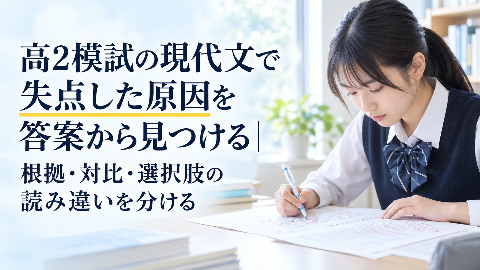 高2模試の現代文で失点した原因を答案から見つける|根拠・対比・選択肢の読み違いを分ける