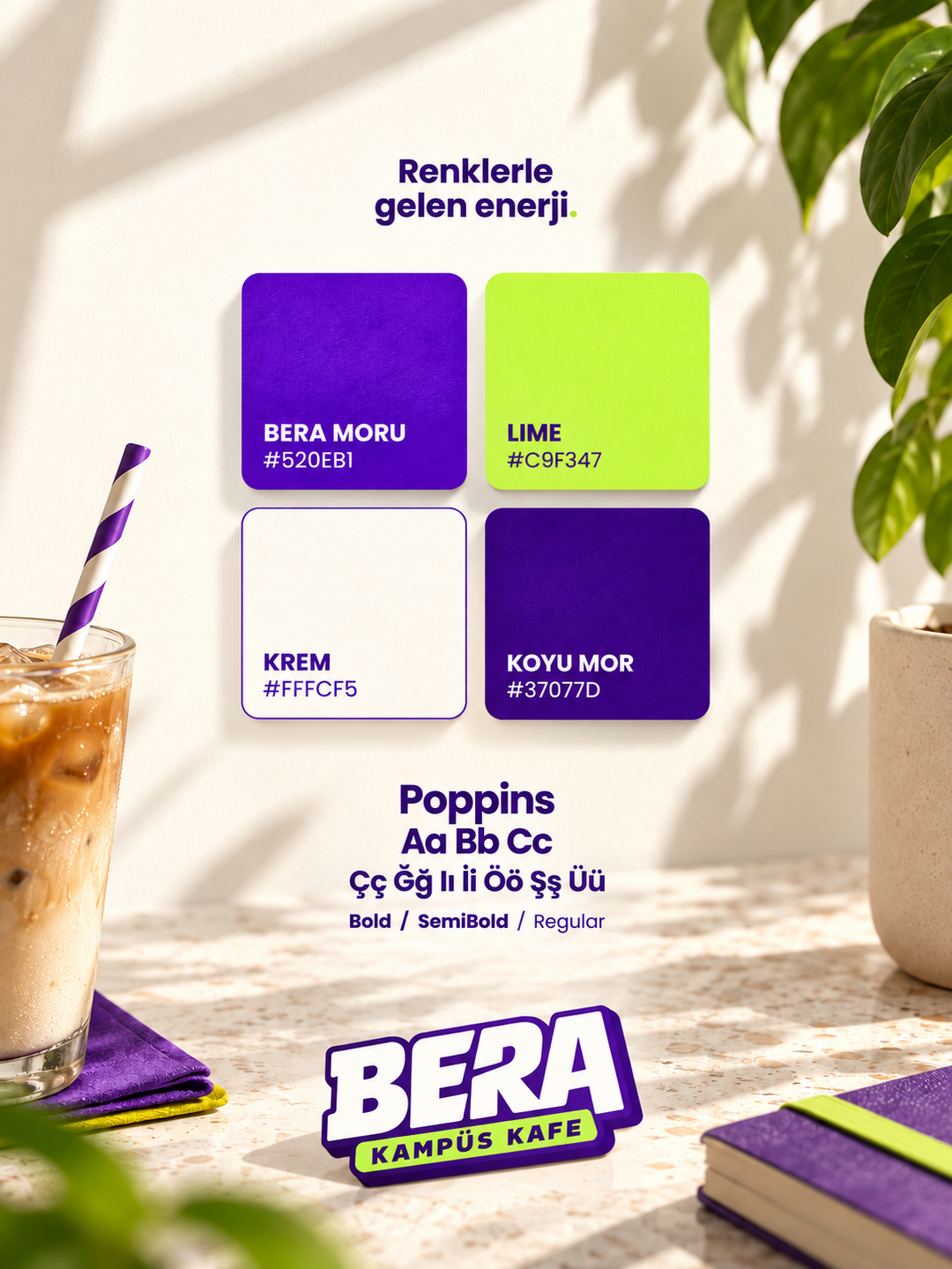 Bera Kampüs Cafe Kurumsal Kimlik projesi uygulama örneği 6